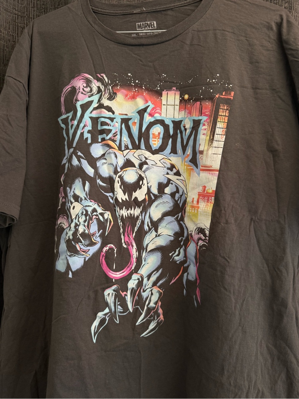 Marvel Venom Graphic Tee - Black with Pink & Blue Accents